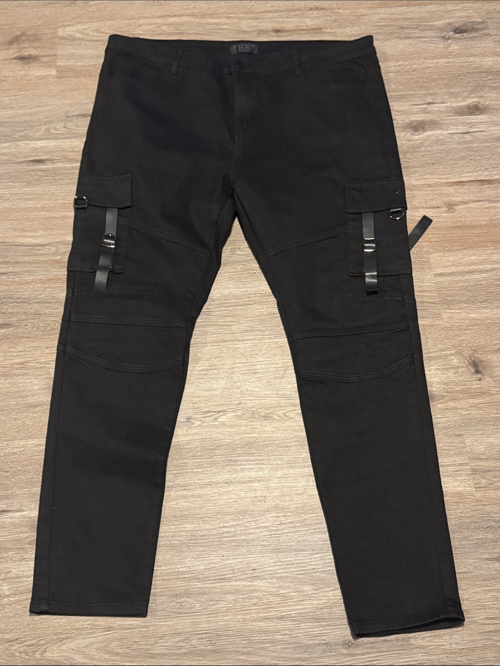 Men's THRT Black Cargo Strap Pants - Tactical Style